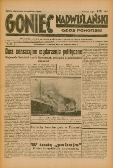 Goniec Nadwiślański: Głos Pomorski: Niezależne pismo poranne, poświęcone sprawom stanu średniego 1936.04.23 R.12 Nr95