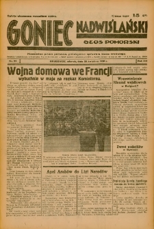 Goniec Nadwiślański: Głos Pomorski: Niezależne pismo poranne, poświęcone sprawom stanu średniego 1936.04.28 R.12 Nr99