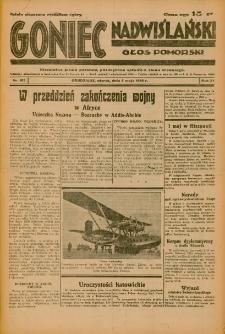 Goniec Nadwiślański: Głos Pomorski: Niezależne pismo poranne, poświęcone sprawom stanu średniego 1936.05.05 R.12 Nr105