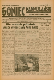 Goniec Nadwiślański: Głos Pomorski: Niezależne pismo poranne, poświęcone sprawom stanu średniego 1936.05.08 R.12 Nr108