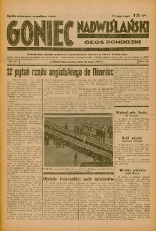 Goniec Nadwiślański: Głos Pomorski: Niezależne pismo poranne, poświęcone sprawom stanu średniego 1936.05.12 R.12 Nr111