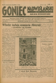 Goniec Nadwiślański: Głos Pomorski: Niezależne pismo poranne, poświęcone sprawom stanu średniego 1936.05.14 R.12 Nr113