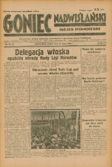 Goniec Nadwiślański: Głos Pomorski: Niezależne pismo poranne, poświęcone sprawom stanu średniego 1936.05.03 R.12 Nr114