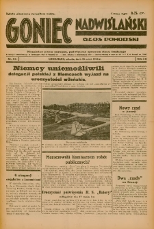 Goniec Nadwiślański: Głos Pomorski: Niezależne pismo poranne, poświęcone sprawom stanu średniego 1936.05.16 R.12 Nr115