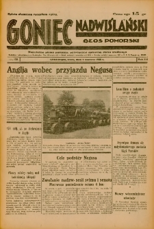 Goniec Nadwiślański: Głos Pomorski: Niezależne pismo poranne, poświęcone sprawom stanu średniego 1936.06.03 R.12 Nr128