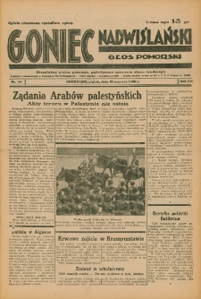 Goniec Nadwiślański: Głos Pomorski: Niezależne pismo poranne, poświęcone sprawom stanu średniego 1936.06.19 R.12 Nr141