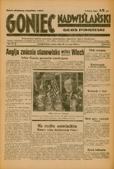 Goniec Nadwiślański: Głos Pomorski: Niezależne pismo poranne, poświęcone sprawom stanu średniego 1936.06.26 R.12 Nr147