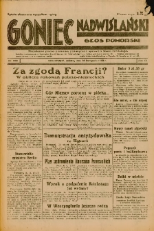 Goniec Nadwiślański: Głos Pomorski: Niezależne pismo poranne, poświęcone sprawom stanu średniego 1933.11.18 Nr266