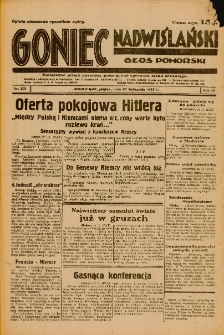 Goniec Nadwiślański: Głos Pomorski: Niezależne pismo poranne, poświęcone sprawom stanu średniego 1933.11.24 Nr271