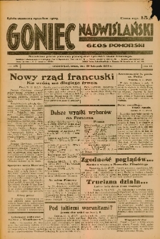 Goniec Nadwiślański: Głos Pomorski: Niezależne pismo poranne, poświęcone sprawom stanu średniego 1933.11.29 Nr275