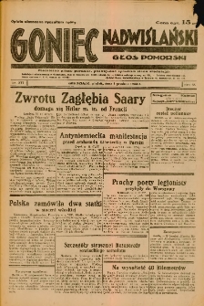 Goniec Nadwiślański: Głos Pomorski: Niezależne pismo poranne, poświęcone sprawom stanu średniego 1933.12.01 Nr277