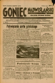 Goniec Nadwiślański: Głos Pomorski: Niezależne pismo poranne, poświęcone sprawom stanu średniego 1933.12.10 Nr284