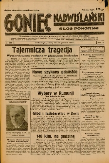 Goniec Nadwiślański: Głos Pomorski: Niezależne pismo poranne, poświęcone sprawom stanu średniego 1933.12.20 Nr292