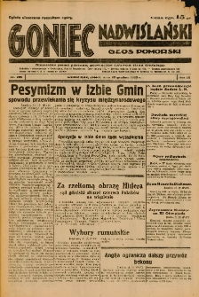 Goniec Nadwiślański: Głos Pomorski: Niezależne pismo poranne, poświęcone sprawom stanu średniego 1933.12.23 Nr295