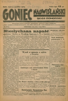 Goniec Nadwiślański: Głos Pomorski: Niezależne pismo poranne, poświęcone sprawom stanu średniego 1936.07.01 R.12 Nr150