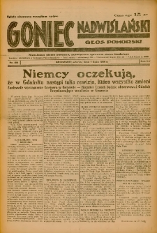 Goniec Nadwiślański: Głos Pomorski: Niezależne pismo poranne, poświęcone sprawom stanu średniego 1936.07.07 R.12 Nr155