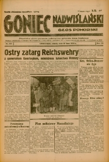Goniec Nadwiślański: Głos Pomorski: Niezależne pismo poranne, poświęcone sprawom stanu średniego 1936.07.18 R.12 Nr165
