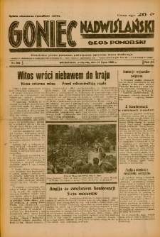 Goniec Nadwiślański: Głos Pomorski: Niezależne pismo poranne, poświęcone sprawom stanu średniego 1936.07.19 R.12 Nr166