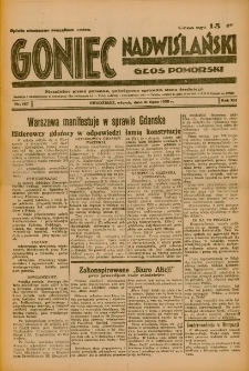 Goniec Nadwiślański: Głos Pomorski: Niezależne pismo poranne, poświęcone sprawom stanu średniego 1936.07.21 R.12 Nr167