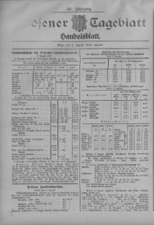 Posener Tageblatt. Handelsblatt 1906.08.08 Jg.45