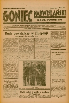 Goniec Nadwiślański: Głos Pomorski: Niezależne pismo poranne, poświęcone sprawom stanu średniego 1936.07.02 R.12 Nr169