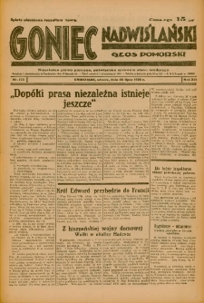 Goniec Nadwiślański: Głos Pomorski: Niezależne pismo poranne, poświęcone sprawom stanu średniego 1936.07.28 R.12 Nr173