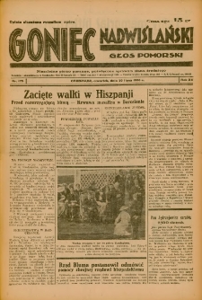 Goniec Nadwiślański: Głos Pomorski: Niezależne pismo poranne, poświęcone sprawom stanu średniego 1936.07.30 R.12 Nr175