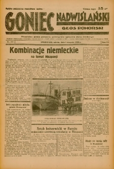 Goniec Nadwiślański: Głos Pomorski: Niezależne pismo poranne, poświęcone sprawom stanu średniego 1936.08.01 R.12 Nr177