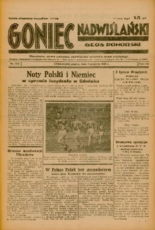 Goniec Nadwiślański: Głos Pomorski: Niezależne pismo poranne, poświęcone sprawom stanu średniego 1936.08.07 R.12 Nr182
