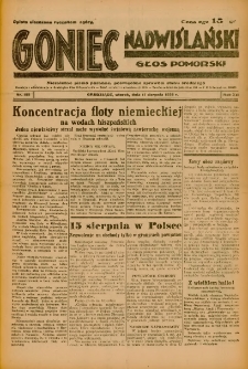 Goniec Nadwiślański: Głos Pomorski: Niezależne pismo poranne, poświęcone sprawom stanu średniego 1936.08.11 R.12 Nr185