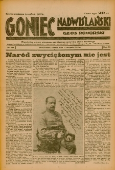 Goniec Nadwiślański: Głos Pomorski: Niezależne pismo poranne, poświęcone sprawom stanu średniego 1936.08.15 R.12 Nr189