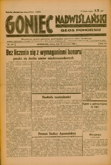 Goniec Nadwiślański: Głos Pomorski: Niezależne pismo poranne, poświęcone sprawom stanu średniego 1936.08.19 R.12 Nr191