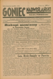 Goniec Nadwiślański: Głos Pomorski: Niezależne pismo poranne, poświęcone sprawom stanu średniego 1936.09.01 R.12 Nr202