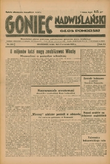 Goniec Nadwiślański: Głos Pomorski: Niezależne pismo poranne, poświęcone sprawom stanu średniego 1936.09.02 R.12 Nr203