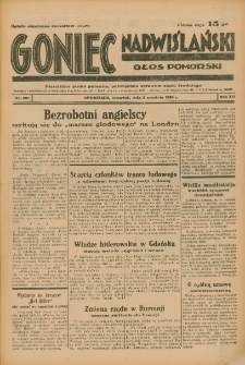 Goniec Nadwiślański: Głos Pomorski: Niezależne pismo poranne, poświęcone sprawom stanu średniego 1936.09.03 R.12 Nr204