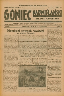 Goniec Nadwiślański: Głos Pomorski: Niezależne pismo poranne, poświęcone sprawom stanu średniego 1936.09.06 R.12 Nr207