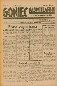Goniec Nadwiślański: Głos Pomorski: Niezależne pismo poranne, poświęcone sprawom stanu średniego 1936.09.11 R.12 Nr211