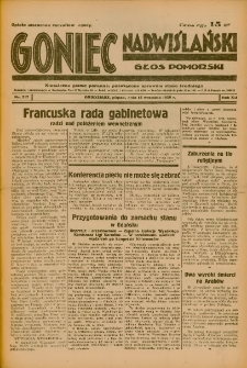 Goniec Nadwiślański: Głos Pomorski: Niezależne pismo poranne, poświęcone sprawom stanu średniego 1936.09.18 R.12 Nr217