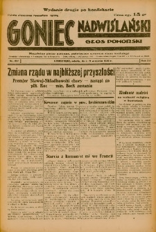 Goniec Nadwiślański: Głos Pomorski: Niezależne pismo poranne, poświęcone sprawom stanu średniego 1936.09.19 R.12 Nr218