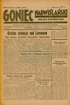 Goniec Nadwiślański: Głos Pomorski: Niezależne pismo poranne, poświęcone sprawom stanu średniego 1936.09.24 R.12 Nr222