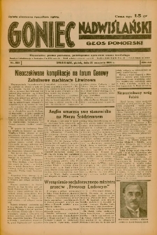Goniec Nadwiślański: Głos Pomorski: Niezależne pismo poranne, poświęcone sprawom stanu średniego 1936.09.25 R.12 Nr223