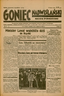 Goniec Nadwiślański: Głos Pomorski: Niezależne pismo poranne, poświęcone sprawom stanu średniego 1935.01.04 R.11 Nr3