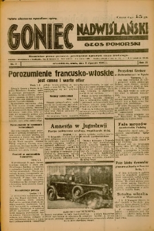 Goniec Nadwiślański: Głos Pomorski: Niezależne pismo poranne, poświęcone sprawom stanu średniego 1935.01.09 R.11 Nr7