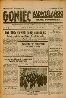 Goniec Nadwiślański: Głos Pomorski: Niezależne pismo poranne, poświęcone sprawom stanu średniego 1935.01.11 R.11 Nr9