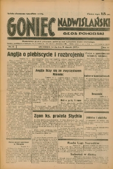 Goniec Nadwiślański: Głos Pomorski: Niezależne pismo poranne, poświęcone sprawom stanu średniego 1935.01.16 R.11 Nr13