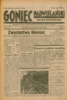 Goniec Nadwiślański: Głos Pomorski: Niezależne pismo poranne, poświęcone sprawom stanu średniego 1935.01.17 R.11 Nr14