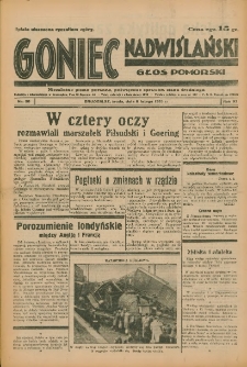 Goniec Nadwiślański: Głos Pomorski: Niezależne pismo poranne, poświęcone sprawom stanu średniego 1935.02.06 R.11 Nr30