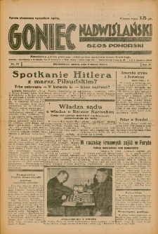 Goniec Nadwiślański: Głos Pomorski: Niezależne pismo poranne, poświęcone sprawom stanu średniego 1935.02.09 R.11 Nr33