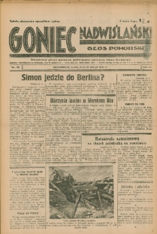 Goniec Nadwiślański: Głos Pomorski: Niezależne pismo poranne, poświęcone sprawom stanu średniego 1935.02.13 R.11 Nr36