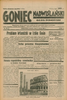 Goniec Nadwiślański: Głos Pomorski: Niezależne pismo poranne, poświęcone sprawom stanu średniego 1935.02.17 R.11 Nr40